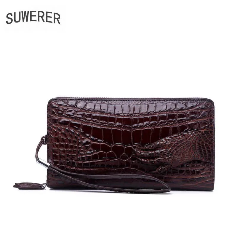 SUWERER 2020 New cowhide men genuine leather bags Embossed Crocodile pattern Double zipper Fashion luxury clutch bag men wallets
SUWERER 2020 New cowhide men genuine leather bags Embossed Crocodile pattern Double zipper Fashion luxury clutch bag men wallets