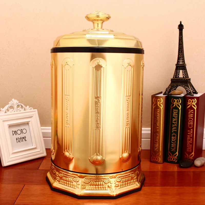 luxury metal metal trash bin waste bin poubelle garbage bin office supplies rubbish bin home household garbage bags LJT008
luxury metal metal trash bin waste bin poubelle garbage bin office supplies rubbish bin home household garbage bags LJT008