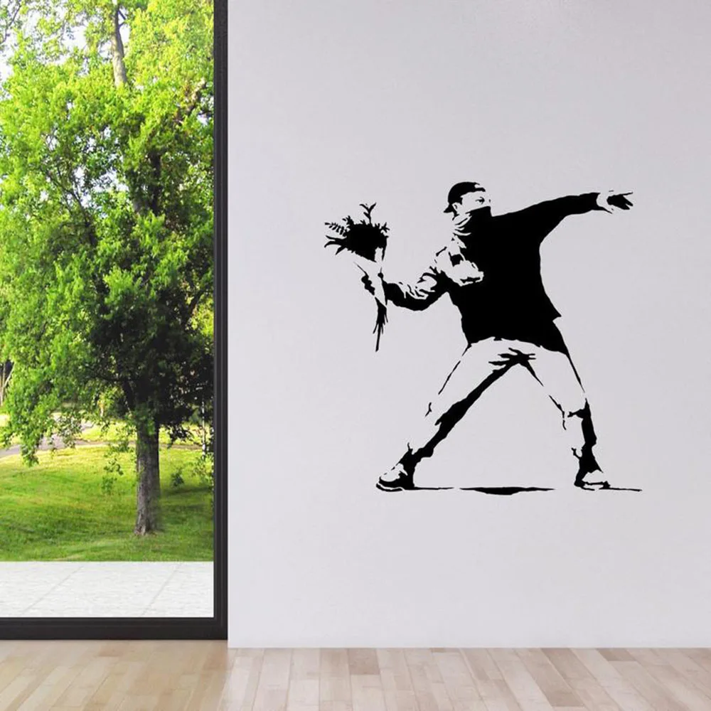 Banksy Wall Decals Living Room Home Decor Man Protest Gifts For Artists Vinyl Wall Sticker Removable Single Color Wallpaper S083
Banksy Wall Decals Living Room Home Decor Man Protest Gifts For Artists Vinyl Wall Sticker Removable Single Color Wallpaper S083