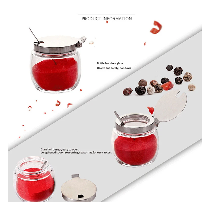 1pcs Spice Jar Seasoning Box 4Pcs/Set Kitchen Spice Storage Bottle Jars Transparent Glass Salt Pepper Cumin Powder Box Tool
1pcs Spice Jar Seasoning Box 4Pcs/Set Kitchen Spice Storage Bottle Jars Transparent Glass Salt Pepper Cumin Powder Box Tool