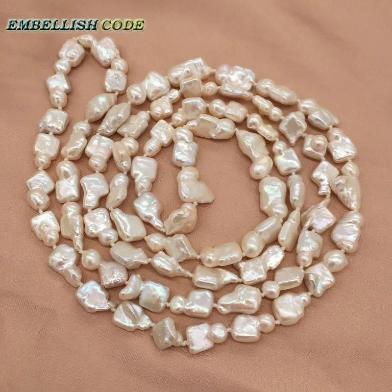 New kind long necklace 120cm 160cm pearls white Rope knotted twisted 2 rows small baroque irregular freshwater gift for women
New kind long necklace 120cm 160cm pearls white Rope knotted twisted 2 rows small baroque irregular freshwater gift for women