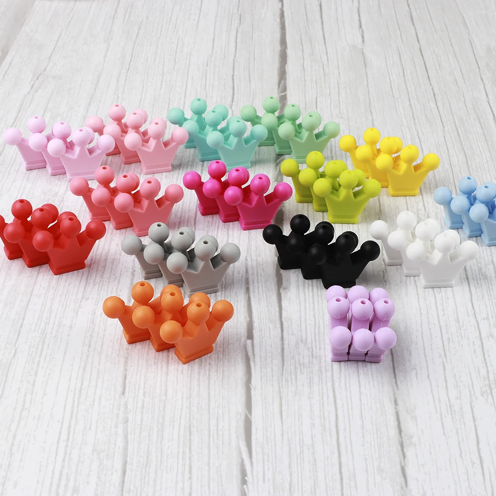 TYRY.HU 5pc/lot Mini Crown Silicone Loose Beads Food Grade Baby Chewable Teething Toys Accessories DIY Necklace Jewelry Making
TYRY.HU 5pc/lot Mini Crown Silicone Loose Beads Food Grade Baby Chewable Teething Toys Accessories DIY Necklace Jewelry Making
