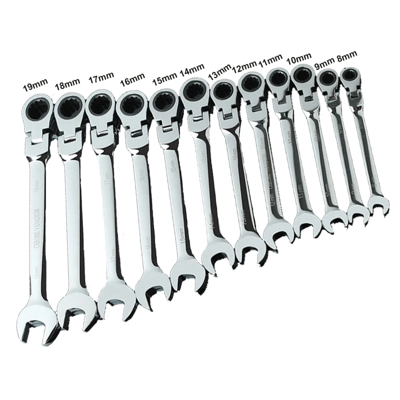 14-22mm Flexible Head Ratchet Spanner Combination wrench a set of keys gear ring wrench ratchet handle tools Chrome Vanadium 38A
14-22mm Flexible Head Ratchet Spanner Combination wrench a set of keys gear ring wrench ratchet handle tools Chrome Vanadium 38A