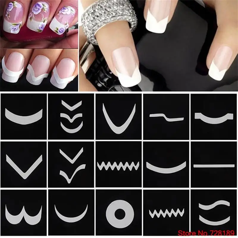24pcs/set Nail Art Guide Tips Hollow Stencils Sticker French Manicure Template 3D Decals Form Styling Tool Free Shipping
24pcs/set Nail Art Guide Tips Hollow Stencils Sticker French Manicure Template 3D Decals Form Styling Tool Free Shipping
