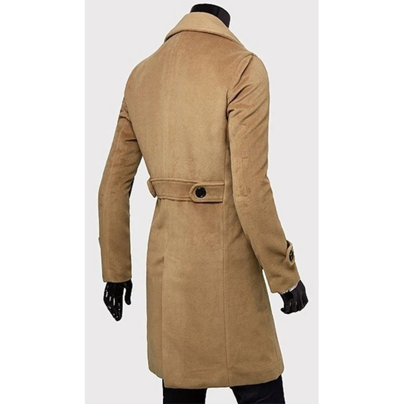 Модные милые модные зимние Осенние мужские тренчи длинные приталенные пальто