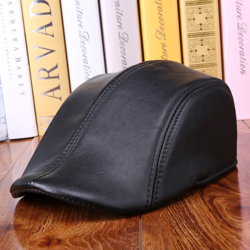 Fashion Sheepskin Hat Genuine Leather Cap Mens Baret Cowhide Flat Cap Cabby Hat Vintage Newsboy Driving Peaked Cap B-7241
Fashion Sheepskin Hat Genuine Leather Cap Mens Baret Cowhide Flat Cap Cabby Hat Vintage Newsboy Driving Peaked Cap B-7241