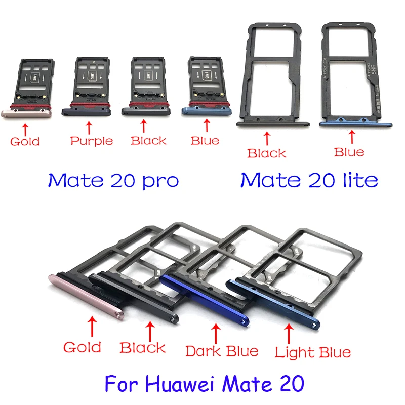 

New Micro Nano SIM Card Holder Tray Slot Holder Adapter Socket For Huawei Mate 20 Lite Pro X 20X Replacement Parts