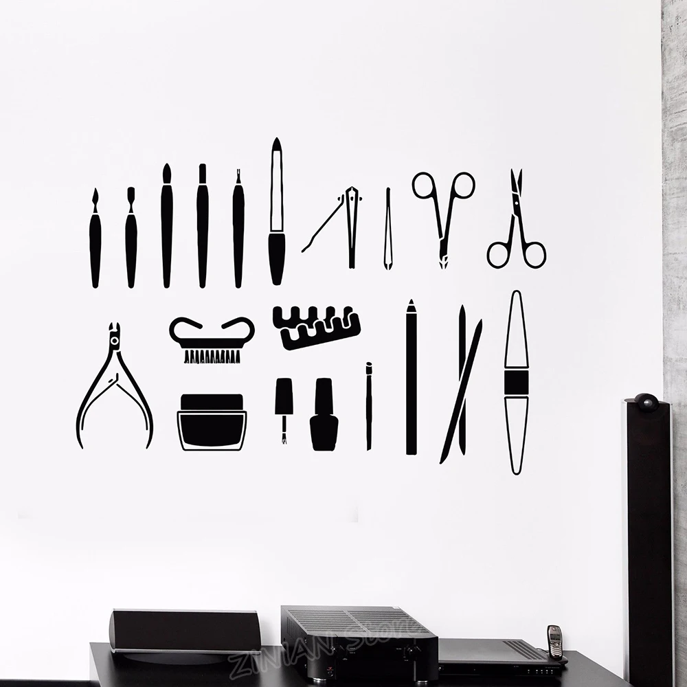 Vinyl Wall Decal Beauty Salon Tools Nail Manicure Stylist Art Sticker Wallpaper Girls Room Fashion Decor Make Up DIY Decals Z942
Vinyl Wall Decal Beauty Salon Tools Nail Manicure Stylist Art Sticker Wallpaper Girls Room Fashion Decor Make Up DIY Decals Z942