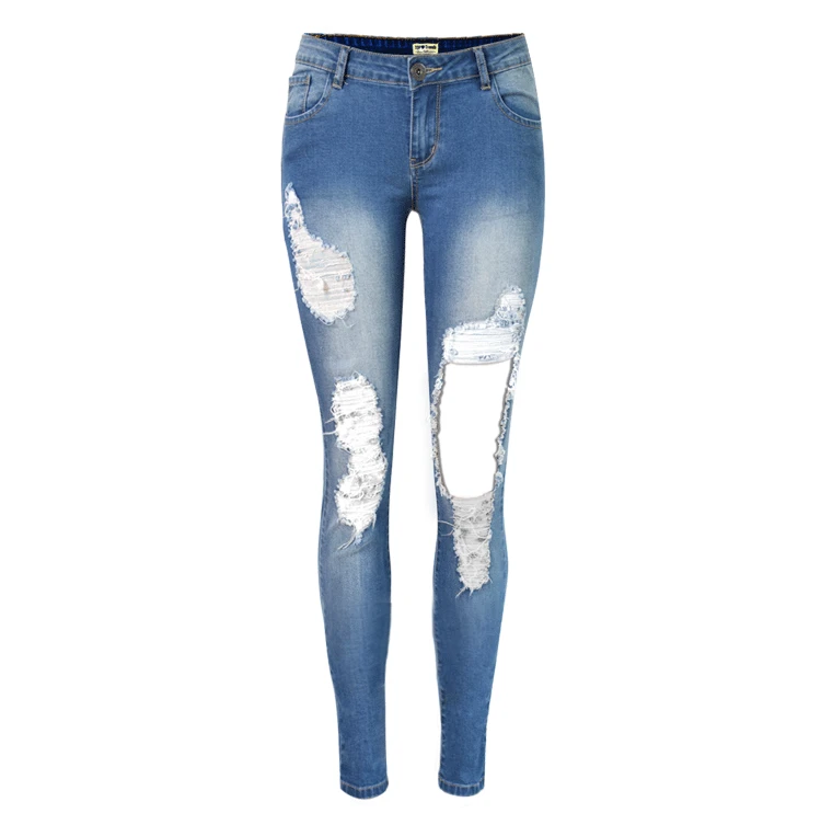 New European and American popular beggar worn low waist slim stretch denim jeans personality big hole big code pants
New European and American popular beggar worn low waist slim stretch denim jeans personality big hole big code pants