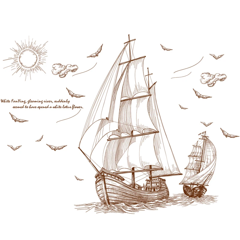 Retro Beautiful style Sailing trip Wall Sticker PVC backdrop decor for Home kids room Decals Wall Art Wallpaper Stickers poster
Retro Beautiful style Sailing trip Wall Sticker PVC backdrop decor for Home kids room Decals Wall Art Wallpaper Stickers poster