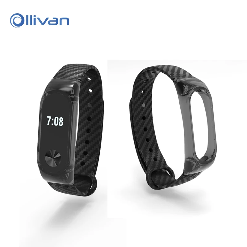 Силиконовый ремешок Ollivan из углеродного волокна для Xiaomi Mi Band 2 умный Браслет