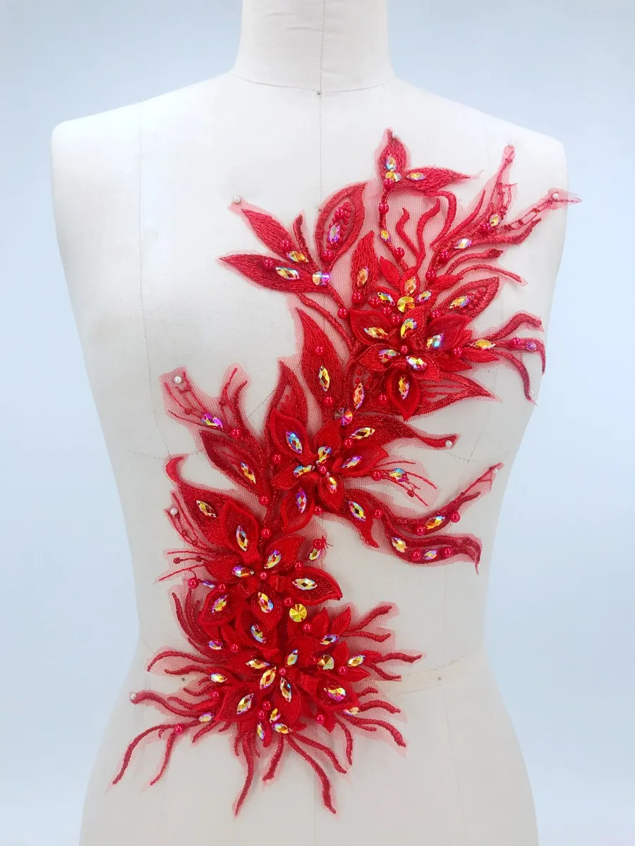 handmade red Hot drilling Rhinestone beaded lace embroidery patch applique wedding dress bordados DIY Performance clothing
handmade red Hot drilling Rhinestone beaded lace embroidery patch applique wedding dress bordados DIY Performance clothing