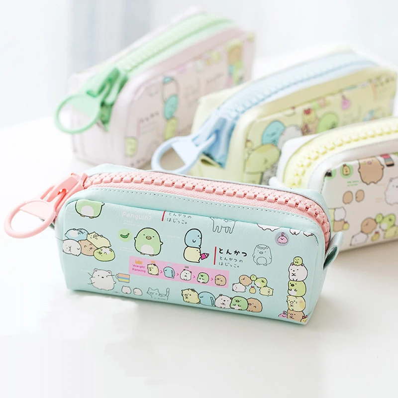 Kawaii Molang большая молния искусственная кожа estuches школьный пенал для хранения