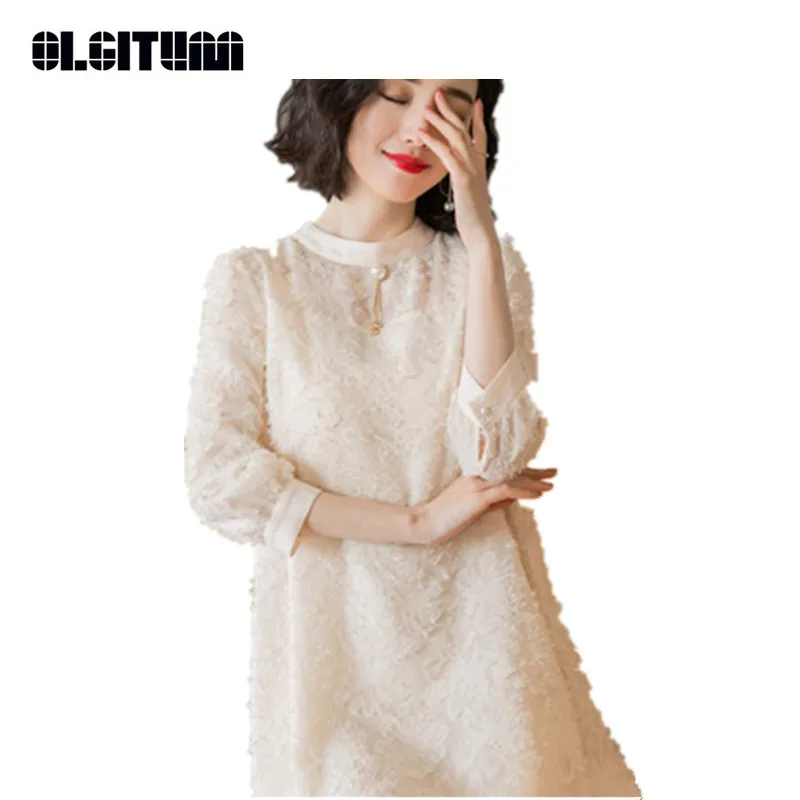New 2020 Hot Sale Women Lace Dress A-line Half Sleeve Beige Black Autumn Lace Dress Elegant Female Vestidos Mujer DR734
New 2020 Hot Sale Women Lace Dress A-line Half Sleeve Beige Black Autumn Lace Dress Elegant Female Vestidos Mujer DR734