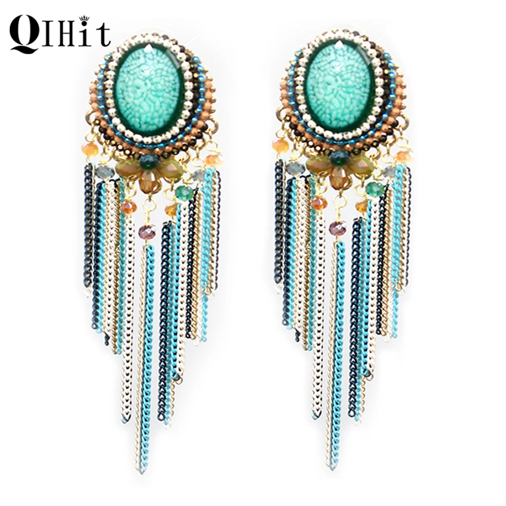 1 Pair Fashion Alloy Copper Iron Chain Pendant Resin Crystal Earring For Woman Bohemian Nation Jewelry Wedding Accessories
1 Pair Fashion Alloy Copper Iron Chain Pendant Resin Crystal Earring For Woman Bohemian Nation Jewelry Wedding Accessories