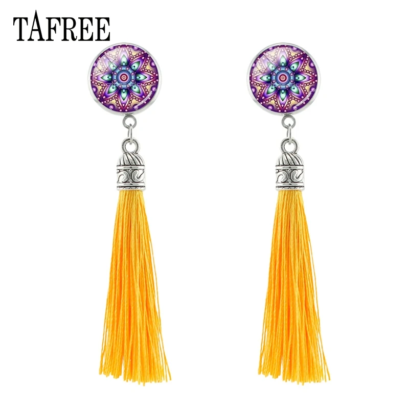 TAFREE Handmade Mandala Tassel Stud Earrings Glass Gem Long Earrings Wedding Party Jewelry for Women Christmas Gift HN556
TAFREE Handmade Mandala Tassel Stud Earrings Glass Gem Long Earrings Wedding Party Jewelry for Women Christmas Gift HN556