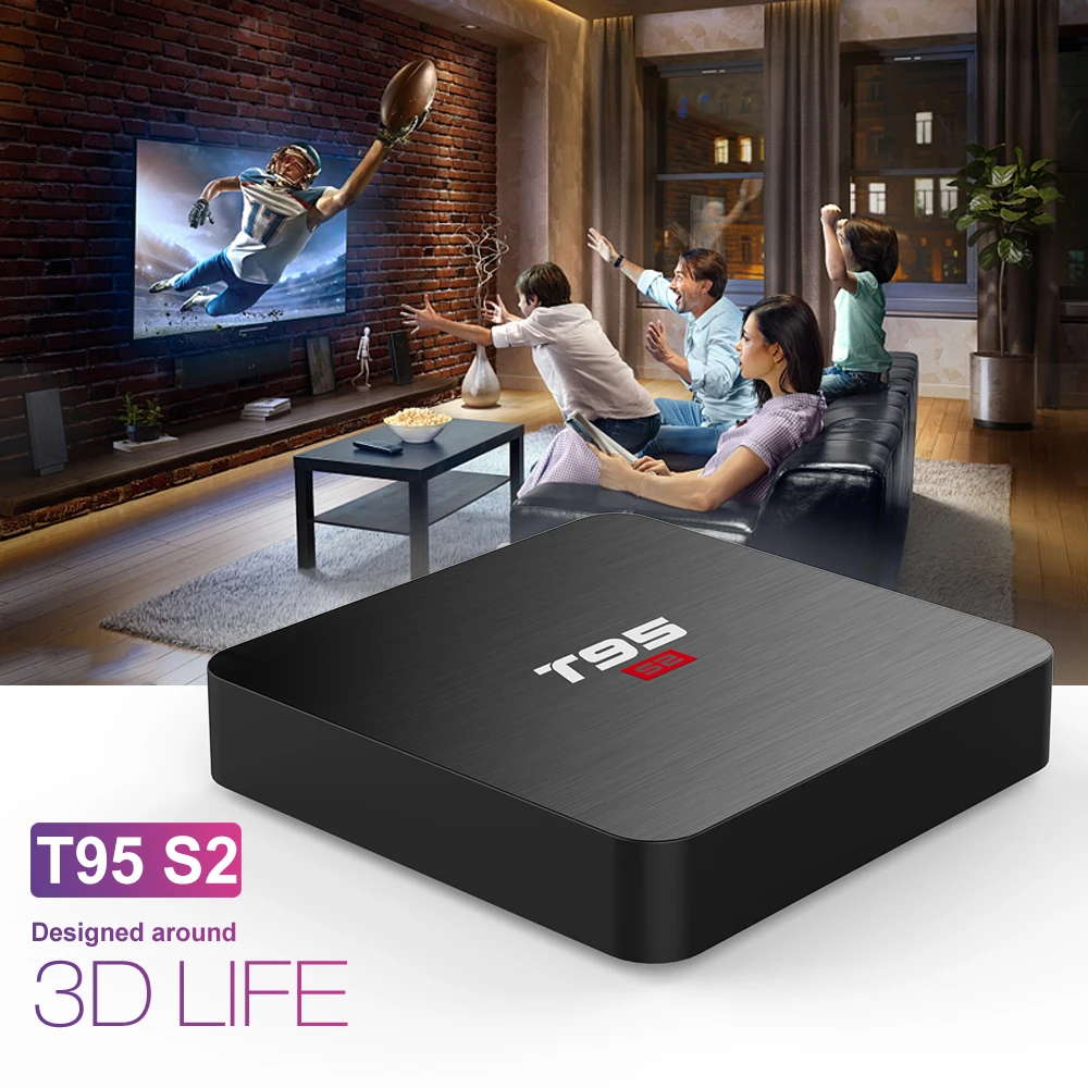 

T95 S2 Smart TV Box Android 7.1 Amlogic S905W 2GB Ram 16GB Rom WIFI 3D 4K H.265 TV Set Top Box Media Player PK X96 mini TX3 mini