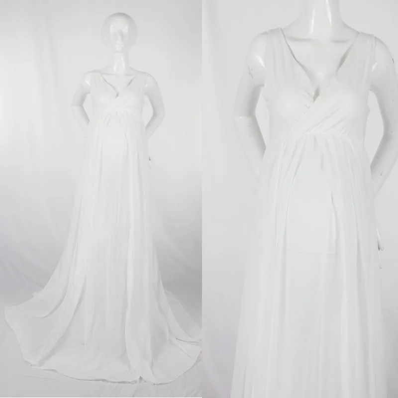 Fashion Maternity dress V-Neck Sleeveless Chiffon Ankle length Pregnancy woman dresses Ruffles Clothes For Photography Props
Fashion Maternity dress V-Neck Sleeveless Chiffon Ankle length Pregnancy woman dresses Ruffles Clothes For Photography Props