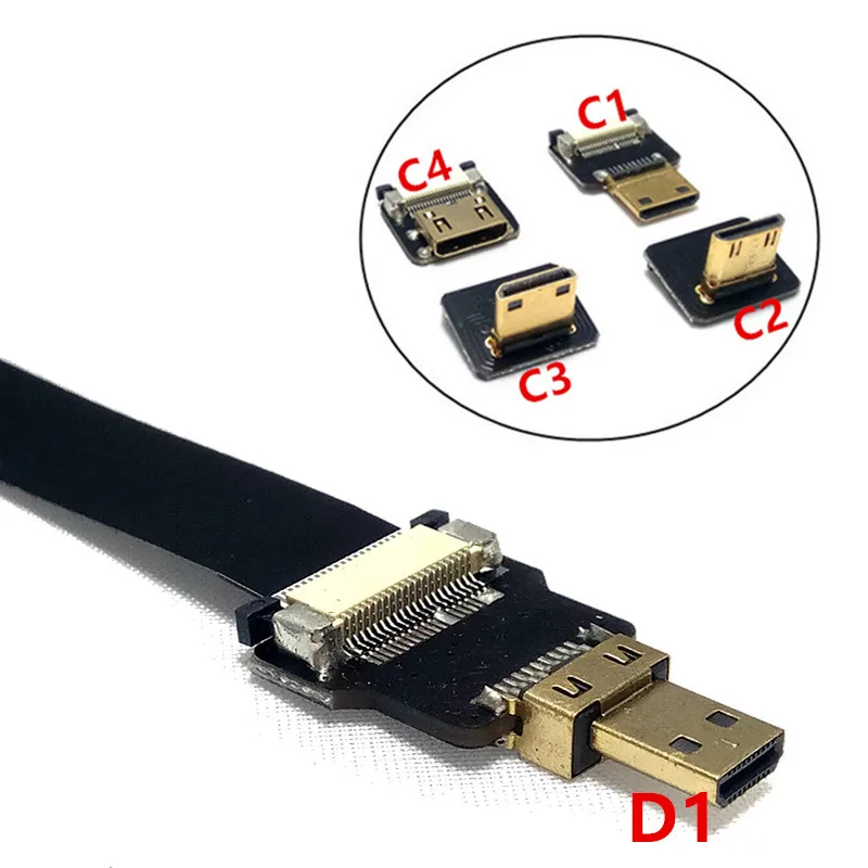 FPV Micro HDMI-compatible Male to Mini-HDMI FPC Flexible Flat Cable fpv Flat Cable for GOPRO Multicopter Aerial Photography
FPV Micro HDMI-compatible Male to Mini-HDMI FPC Flexible Flat Cable fpv Flat Cable for GOPRO Multicopter Aerial Photography