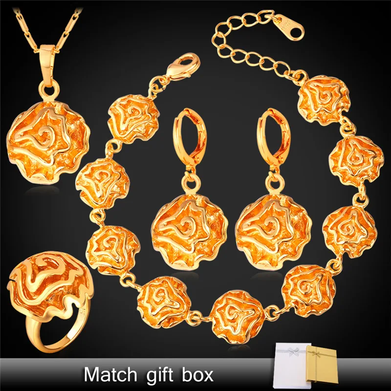 African Costume Jewelry Set For Women Gold Color Wedding Flower Bracelet Earrings Ring Necklace Set PEHR1113
African Costume Jewelry Set For Women Gold Color Wedding Flower Bracelet Earrings Ring Necklace Set PEHR1113