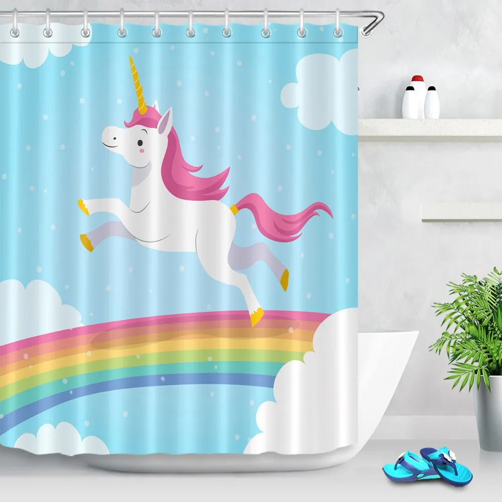 LB Funny Red Unicorn Rainbow Light Blue Shower Curtains Cloud Polyester Bathroom Curtain Fabric for Girl Kid Bathtub Home Decor
LB Funny Red Unicorn Rainbow Light Blue Shower Curtains Cloud Polyester Bathroom Curtain Fabric for Girl Kid Bathtub Home Decor