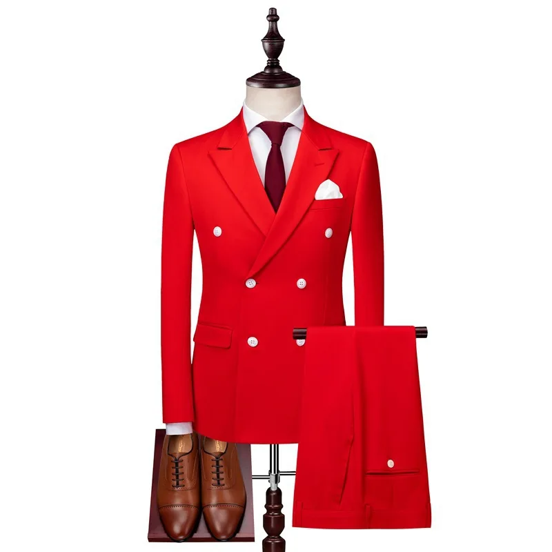 Custom men's red double-breasted suit three-piece suit (jacket + pants + vest) men's business formal suit wedding groom dress
Custom men's red double-breasted suit three-piece suit (jacket + pants + vest) men's business formal suit wedding groom dress