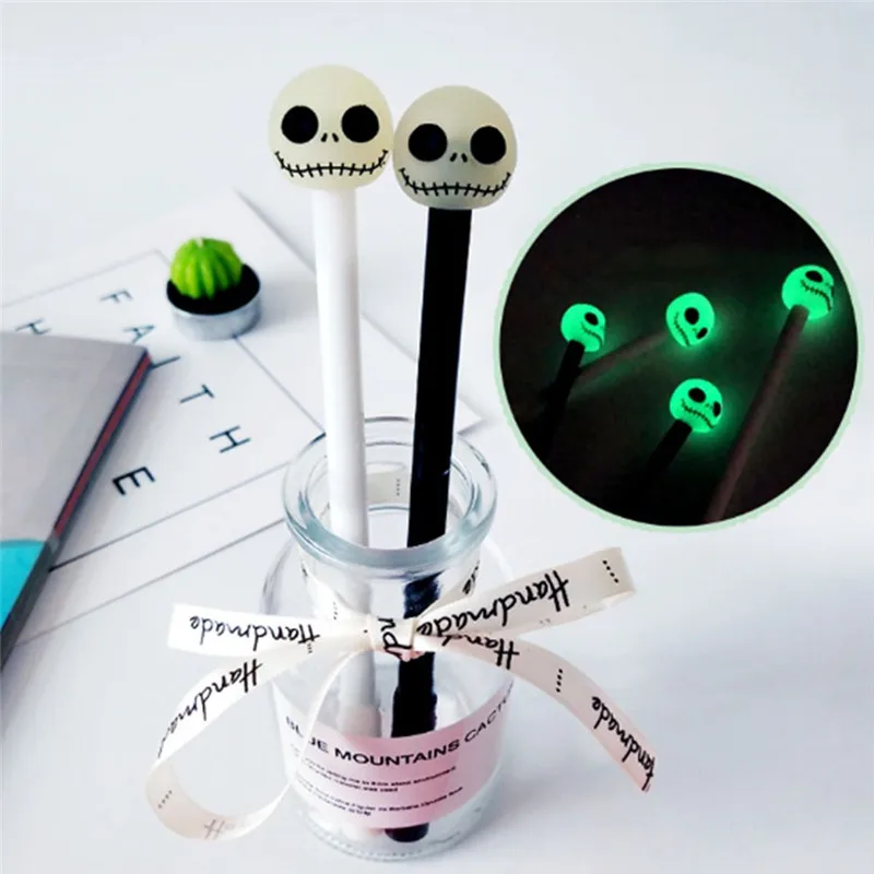 1Pcs Novelty Noctilucent Skull Gel Pens 0.5mm Black Ink Writing Pen School Office Supply Stationery Halloween Gift
1Pcs Novelty Noctilucent Skull Gel Pens 0.5mm Black Ink Writing Pen School Office Supply Stationery Halloween Gift