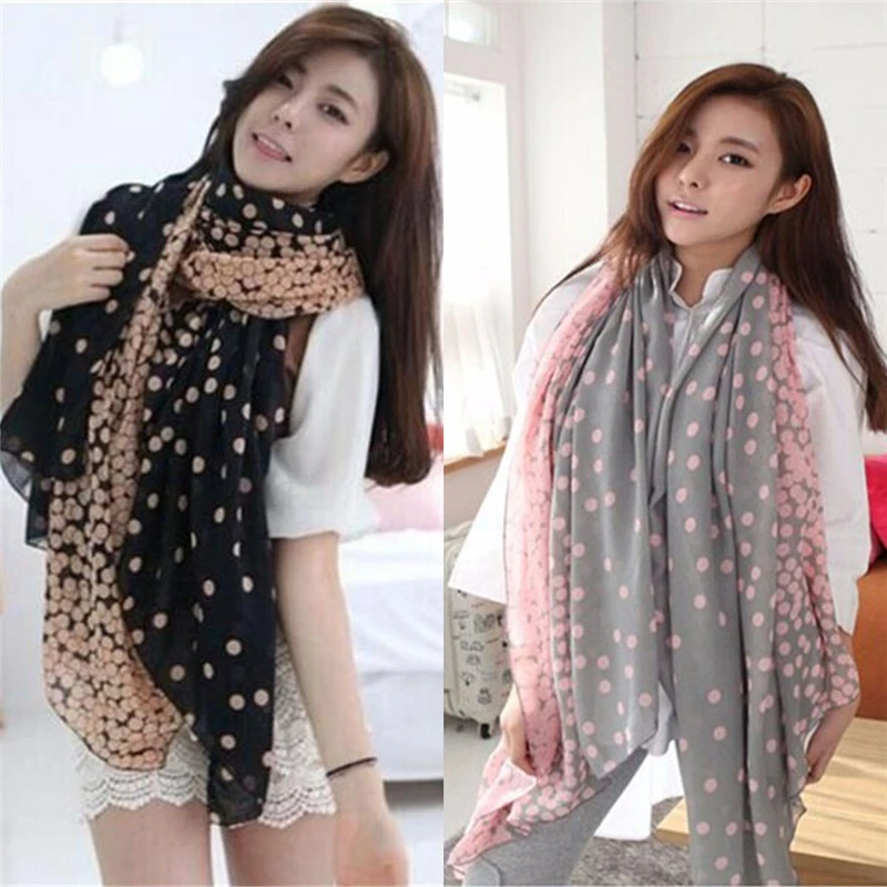 Women Lady Spring Autumn Warm Soft Long Voile Neck Large Dots Scarf 1Pcs Wrap Shawl Pink Grey Wholesale 2 Styles
Women Lady Spring Autumn Warm Soft Long Voile Neck Large Dots Scarf 1Pcs Wrap Shawl Pink Grey Wholesale 2 Styles