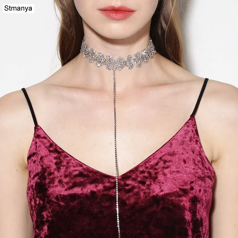 European cross-border fashion jewelry crystal necklace Rhinestone tassel all-match nightclub alloy necklace C1240
European cross-border fashion jewelry crystal necklace Rhinestone tassel all-match nightclub alloy necklace C1240