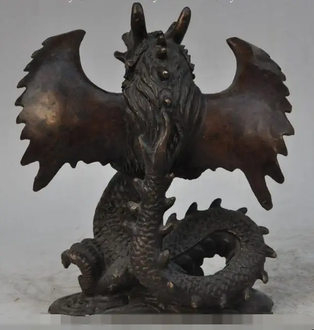 Free shipping S00051 6" old china chinese fengshui bronze animal zodiac wing dragon beast statue
Free shipping S00051 6" old china chinese fengshui bronze animal zodiac wing dragon beast statue