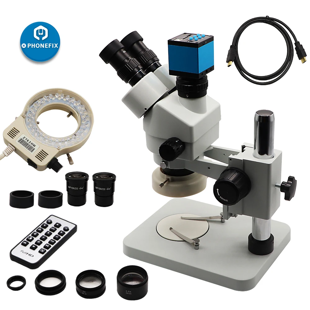 3.5-90X 14MP HDMI Digital Video Camera Trinocular Stereo Microscope Stand Lens for Phone Motherboard PCB Soldering Microscope
3.5-90X 14MP HDMI Digital Video Camera Trinocular Stereo Microscope Stand Lens for Phone Motherboard PCB Soldering Microscope