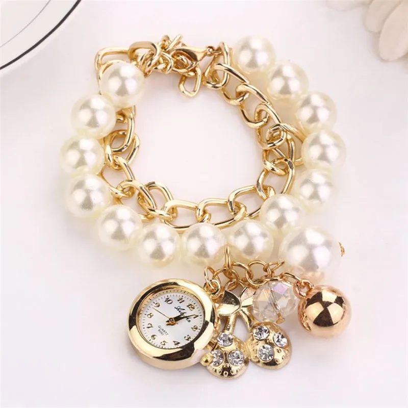 Woman Watches Artificial Pearl Rhinestone Pendant Quartz Bracelet femme Wristwatch ladies watch relogio feminino Gift #C
Woman Watches Artificial Pearl Rhinestone Pendant Quartz Bracelet femme Wristwatch ladies watch relogio feminino Gift #C