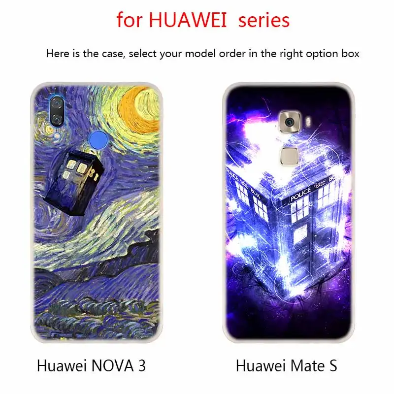 Мягкие силиконовые чехлы Tardis Box Doctor who для Huawei Mate 10 Lite 20 Pro 20X S Y5 2017 Y9 2018 2019 NOVA 3 3i 4 y7 |
