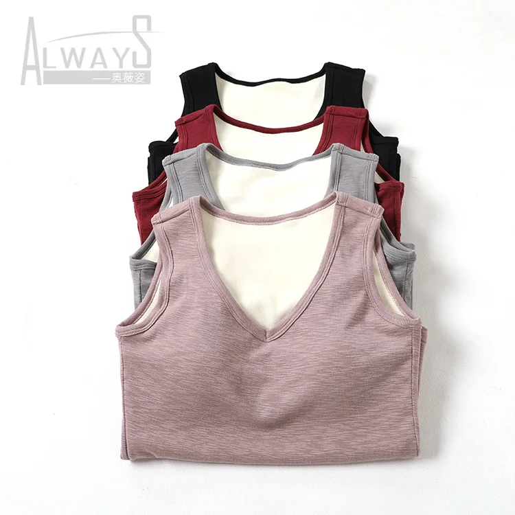 Female velet cotton tank top super soft seamless plus size v neck vest thermal solid camisole
Female velet cotton tank top super soft seamless plus size v neck vest thermal solid camisole