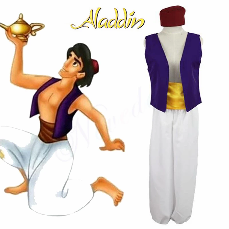 Adult Men Aladdin Costume Halloween Anime Cosplay Fancy Dress Aladdin Lamp Prince Adam Costumes With Vest Pants
Adult Men Aladdin Costume Halloween Anime Cosplay Fancy Dress Aladdin Lamp Prince Adam Costumes With Vest Pants
