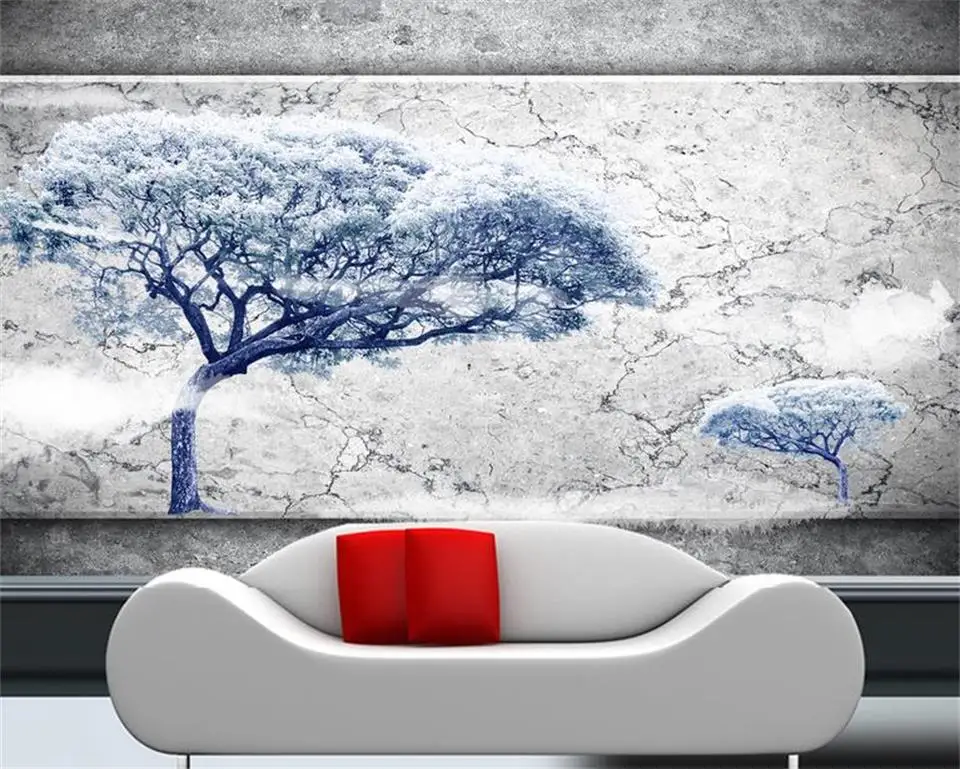 

Пользовательские 3d фото обои для детской комнаты роспись большое дерево мрамор настенная живопись ТВ Фон нетканые обои для стены 3d