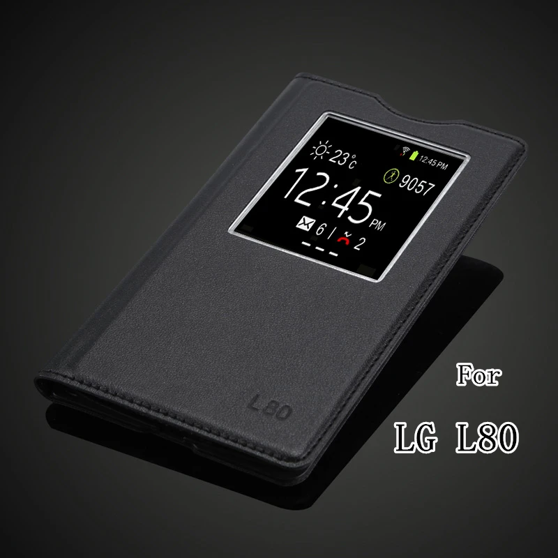 Флип чехол для LG L80 модный кожаный D380 D375 роскошный портативный с окошком