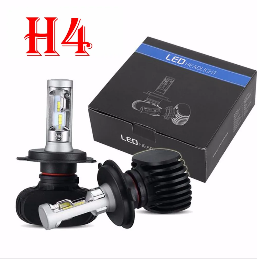 

1 Set H4 HB2 9003 S1 CSP LED Headlight Slim Conversion Kit 50W 8000LM Fanless All-in-one Seoul Y19 Chips White 6000K Lamps Bulbs