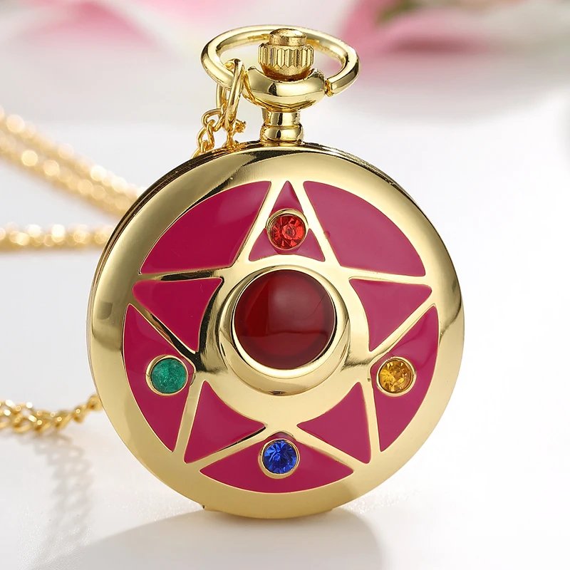 Lovely Quartz Pocket Watches Japan Anime Magic Girl Sakura Cartoon Star Cosplay Gold Pendant Necklace Fob Chain Women Lady Clock
Lovely Quartz Pocket Watches Japan Anime Magic Girl Sakura Cartoon Star Cosplay Gold Pendant Necklace Fob Chain Women Lady Clock