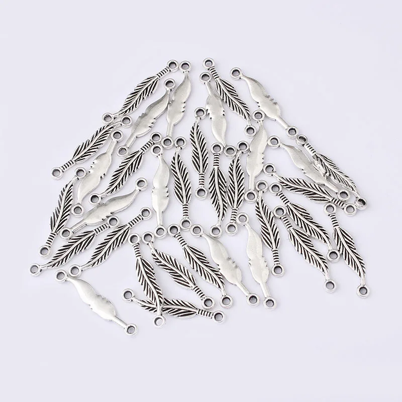 20pcs Silver Color Mini Leaf Feather Charms Connector For Diy Necklace Bracelet Making Findings 4.5x24.5mm
20pcs Silver Color Mini Leaf Feather Charms Connector For Diy Necklace Bracelet Making Findings 4.5x24.5mm
