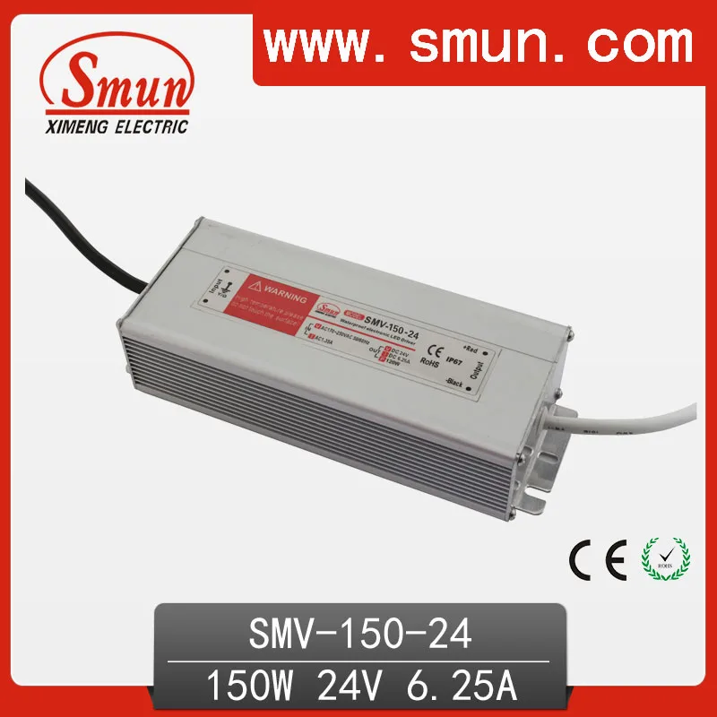 

150W 24V 6A IP67 Switching Power Supply Waterproof LED Driver Hot Sale with CE ROHS SMV-150-24