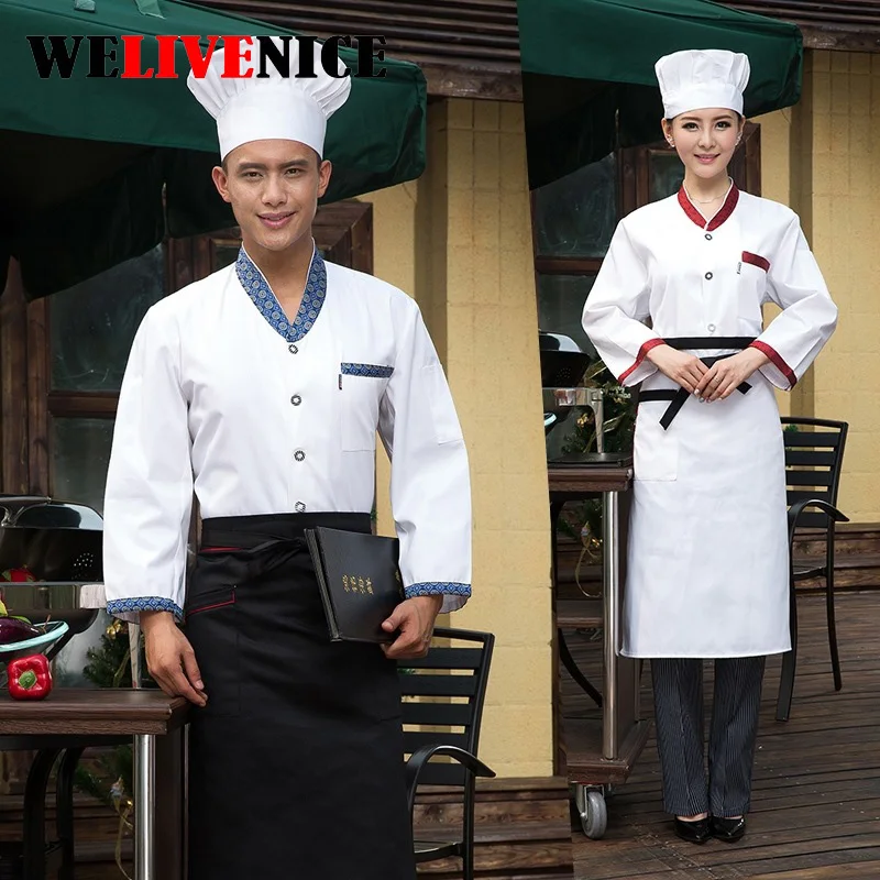 Hot Unisex long sleeve cook suit restaurant cook work wear hotel chef uniforms One-Line-breasted kitchen chef top clothes #7428
Hot Unisex long sleeve cook suit restaurant cook work wear hotel chef uniforms One-Line-breasted kitchen chef top clothes #7428