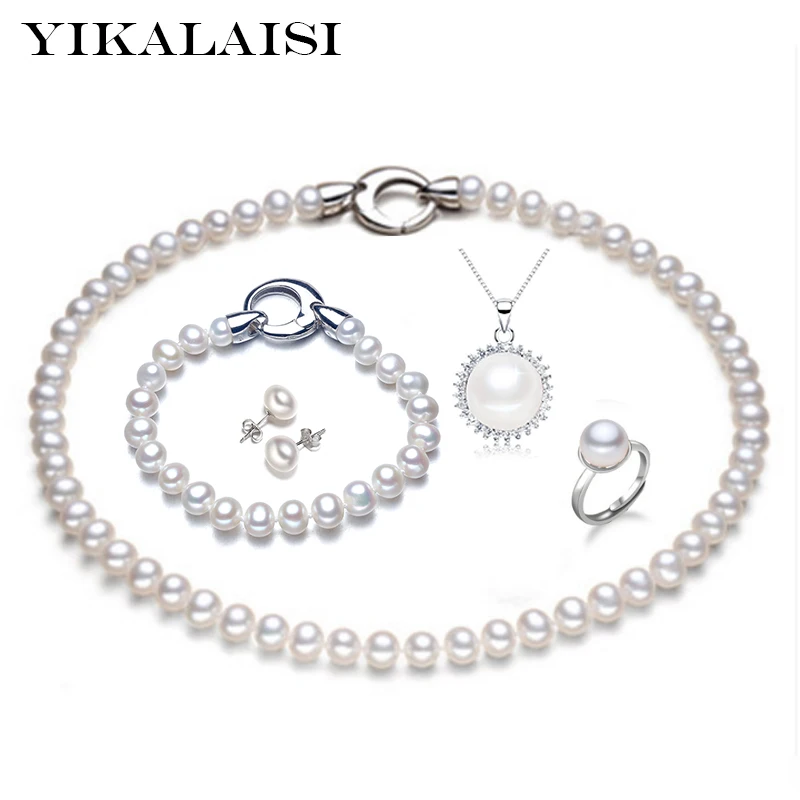 YIKALAISI 925 sterling silver jewelry 100% natural freshwater pearl jewelry sets Necklace genuine set for woman
YIKALAISI 925 sterling silver jewelry 100% natural freshwater pearl jewelry sets Necklace genuine set for woman