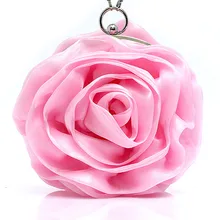 Purple Pink Red Ivory Gold Lovely Flower Rose Evening Bag Woman Clutch Handbag Bridal Wedding Dress Bags Party Mini Bag