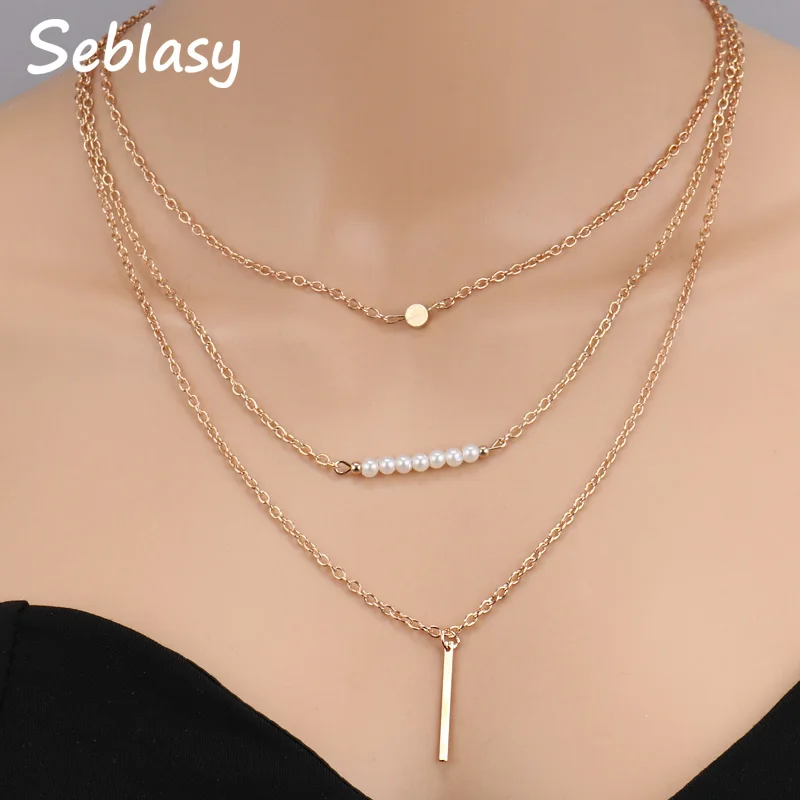 Seblasy Trendy Bohemian Multi Layer Gold Color Small Alloy Sequins Stripe Beads Clavicle Chain Necklaces & Pendants for Women
Seblasy Trendy Bohemian Multi Layer Gold Color Small Alloy Sequins Stripe Beads Clavicle Chain Necklaces & Pendants for Women