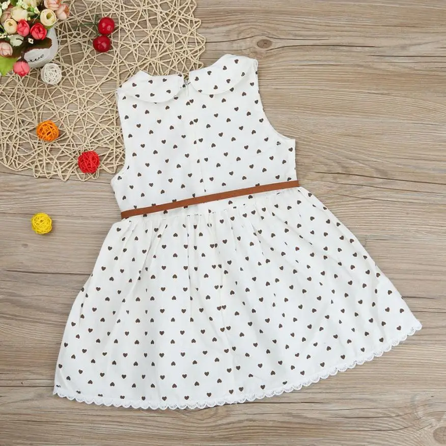 Милая одежда для малышей летнее платье маленьких принцесс с сердечками модная
