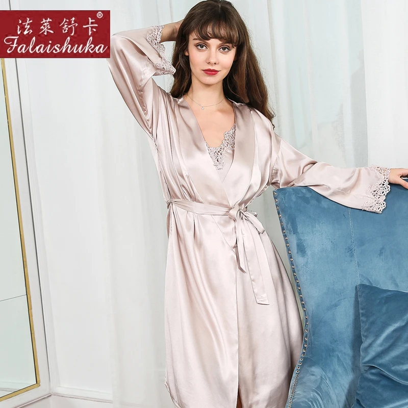 Women100% Silk Stain Robe Gown Set 2019 Woman Green Pink White Robe Sets Home Sleepwear Homewear Sexy Women's Robe & Gown sets
Women100% Silk Stain Robe Gown Set 2019 Woman Green Pink White Robe Sets Home Sleepwear Homewear Sexy Women's Robe & Gown sets