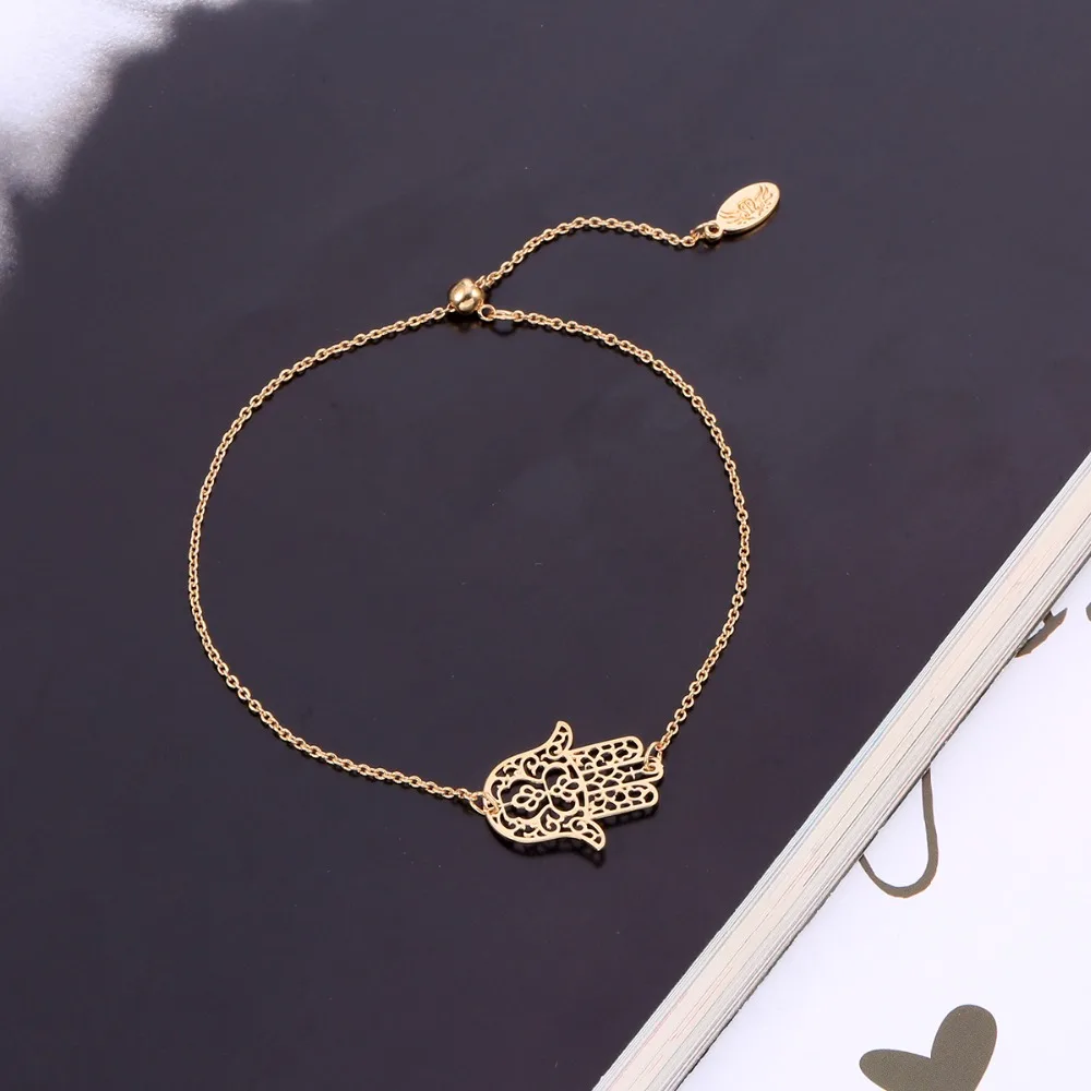 Vintage Evil Hamsa Hand Charm Bracelets Bangles For Women Gold Simple Adjustable Chain Bracelet Jewelry Gifts Wholesale
Vintage Evil Hamsa Hand Charm Bracelets Bangles For Women Gold Simple Adjustable Chain Bracelet Jewelry Gifts Wholesale