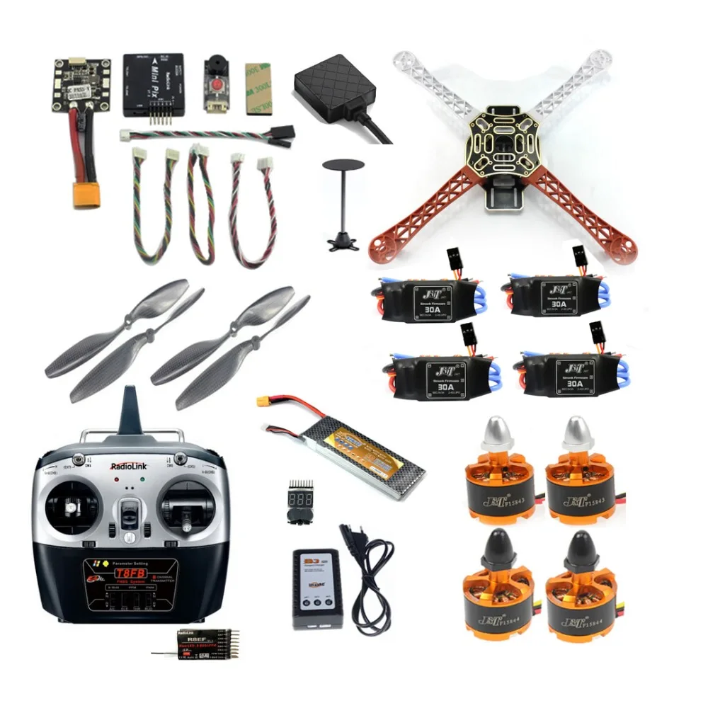 

JMT F450 Mini RC Hexacopter Unassemble Kit 2.4G 8CH DIY Drone FPV Upgrade With Radiolink Mini PIX M8N GPS Altitude Hold Model
