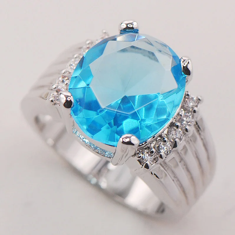 Blue Crystal ZirconWhite Crystal ZirconWomen 925 Sterling Silver Ring F746 Size 6 7 8 9 10
Blue Crystal ZirconWhite Crystal ZirconWomen 925 Sterling Silver Ring F746 Size 6 7 8 9 10